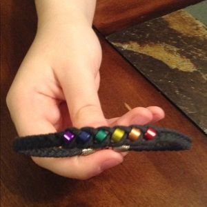 Pride leather anklet